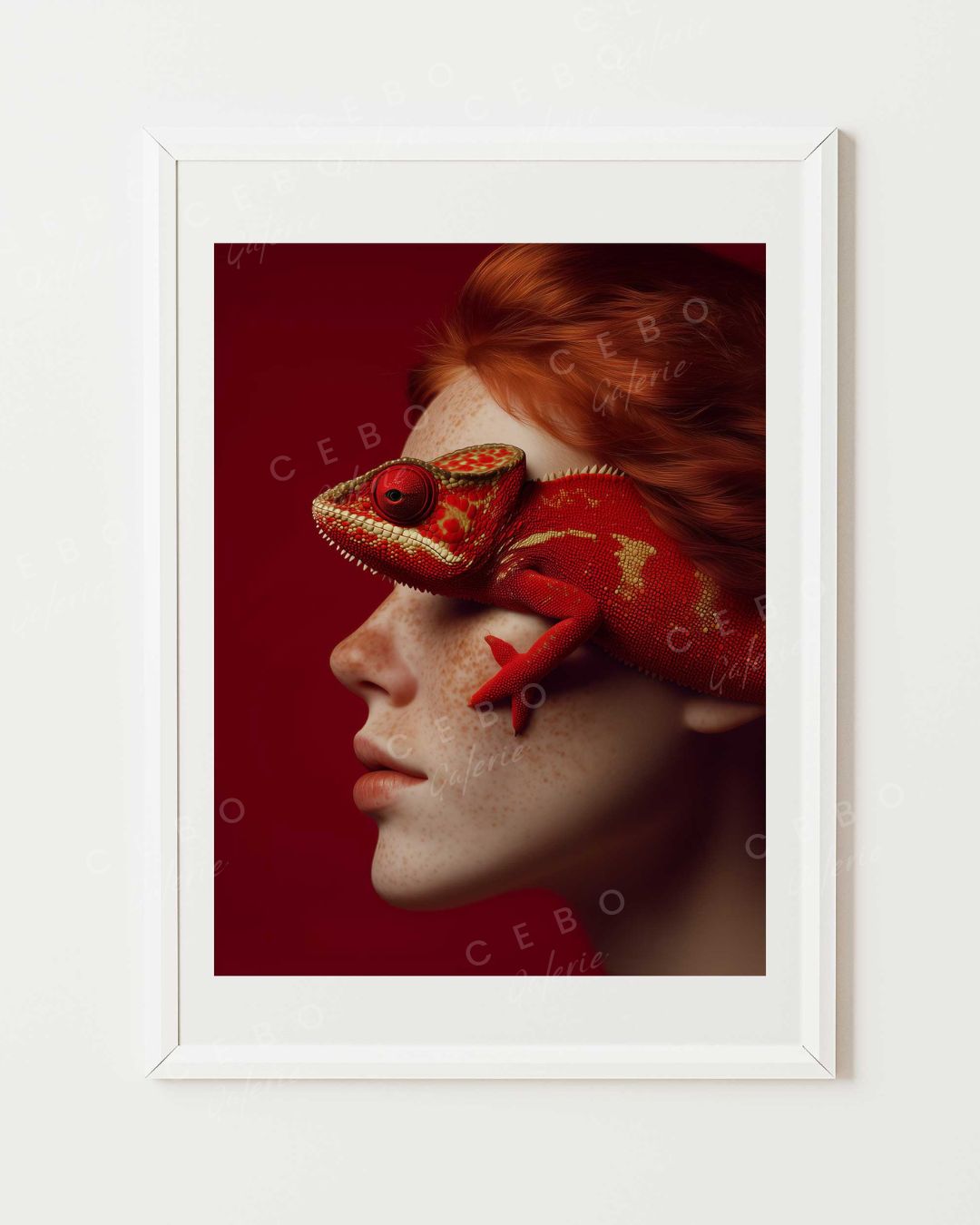 Affiche Caméléon Rouge