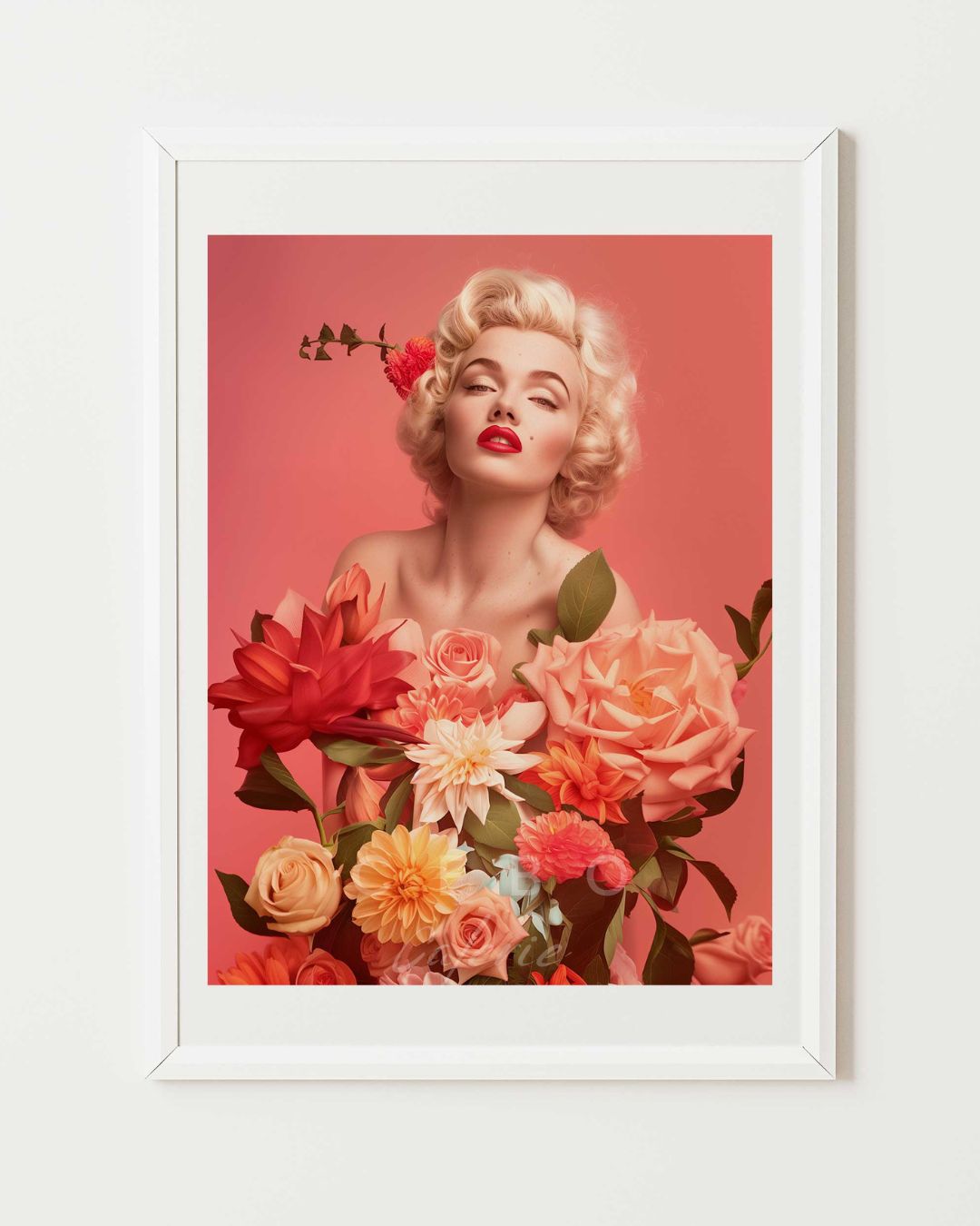 Affiche Marilyn en Fleurs